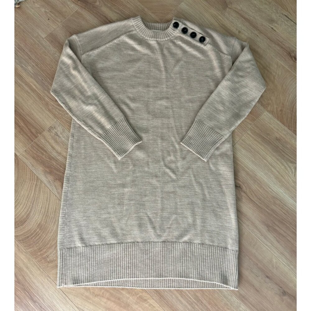 Sezane Mathie Dress In Beige Camel - Picture 4 of 6
